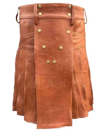 Genuine Brown Leather kilt