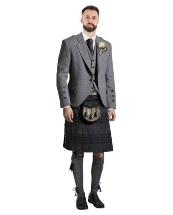 Grey Tweed Kilt Outfit Made To Measure