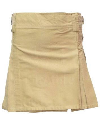 Khaki Cargo Style Utility Kilt