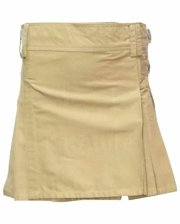 Khaki Cargo Style Utility Kilt