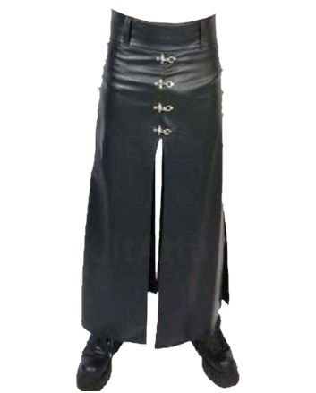 Long Hip Hugging Leather Kilt