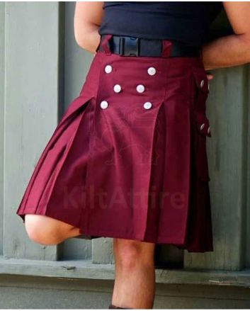 Mahroon Tactical Cargo Utlity Kilt