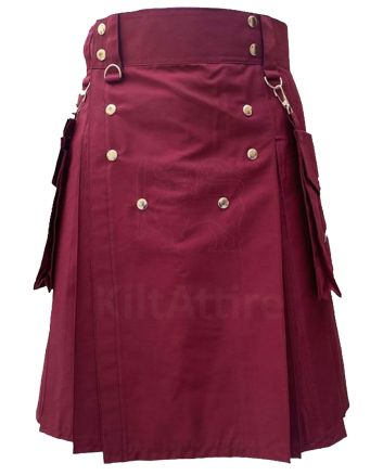 Modern Burgundy Color Utility Kilt