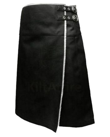 Modern Leather Kilt With White Trim