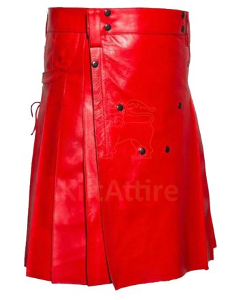 Modern Red Leather Kilt
