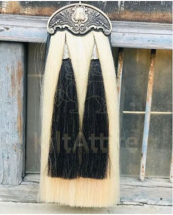 New Embossed White Horse Hair Sporran