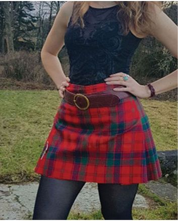 Red Robertson Modern Tartan Kilt For Women
