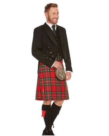 Royal Stewart Tartan Formal Prince Charlie Heavy Kilt Outfit