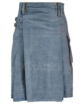 Sky Blue Denim Kilt