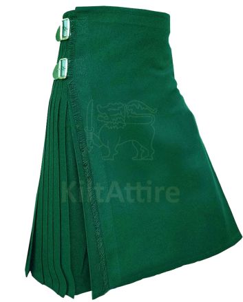Solid Green Tartan Kilt