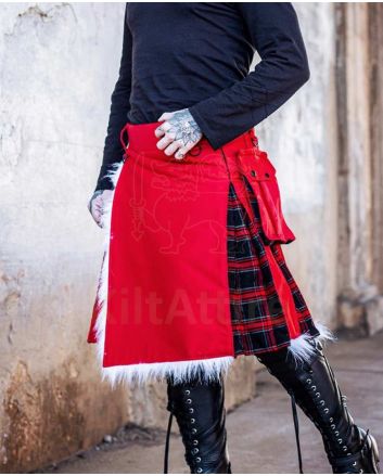 Unisex Fur Christmas Kilt - Santa Claus Kilt