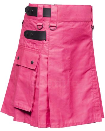 Women Pink Color Utility Kilt