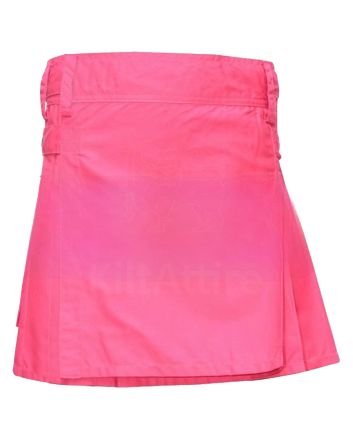 Womens Pink Four Straps Utility Kilt