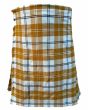 Ailsa Dress Gold Modern Tartan Kilt Front