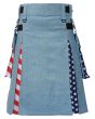 American Flag Denim Hybrid Utility Kilt