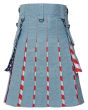 American Flag Denim Hybrid Utility Kilt Back