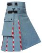 American Flag Denim Hybrid Utility Kilt Side
