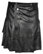 Ample Pleated Leather Kilt For Men 