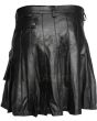 Ample Pleated Leather Kilt For Men Back