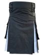 Black And White With Cargo Pockets Utility Kilt