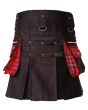Black Box Plaited Utility Fashion Kilt for Women Back
