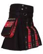 Black Box Plaited Utility Fashion Kilt for Women Side