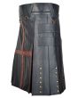 Black & Brown Leather Kilt Sides