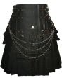 Black Fashion Chain Utility Kilt