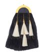 Black Horse Hair Sporran with White Tassels 