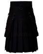 Black Hybrid Utility Gothic Kilt Back