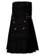 Black Hybrid Utility Gothic Kilt Side