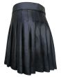Black Leather Plated Kilt Back