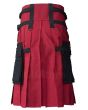 Black & Red Deluxe Hybrid Utility Kilt Back