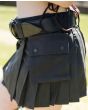 Black Women Mini Utility Kilt