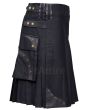 Box Pleated Cargo Utility Kilt Side