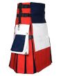 Cotton Utility Kilt French Flag Kilt Side
