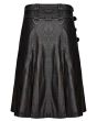 Cowhide Black Leather Gothic Kilt Back