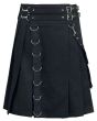 Deluxe Black Fashion Kilt for Men Front