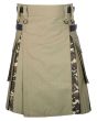 Digital Camo And Khaki High Quality Cotton Hybrid Utility Kilt