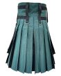 Green & Black Double Cross Utility Hybrid Kilt Back
