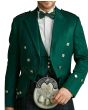 Green Prince Charlie Jacket With Waistcoat Set Scottish Highland