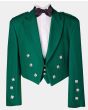 Green Prince Charlie Jacket With Waistcoat Set Scottish Highland Front