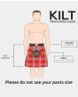 Hannay Modern Tartan Kilt Size Chart