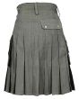 Heavy Cotton Olive Green Classic Utility Kilt Back