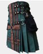 Hunter Green With Brown Medieval Modern Hybrid Kilt