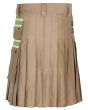 Khaki Firefighter Utility Kilt For Men Back