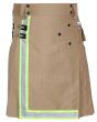 Khaki Firefighter Utility Kilt For Men Front