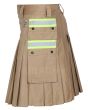 Khaki Firefighter Utility Kilt For Men Side