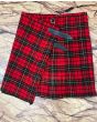 MacAulay Red Modern Tartan Kilt Side