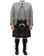 Men's Premium Traditional Scottish Grey Sheriffmuir Kilt Outfit